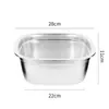 Escorredor de Aço Inoxidável Extra Espesso Camada Dupla Quadrado Fundo Plano Cesta para Lavar Frutas Filtragem de Água Tigela para Lavar Legumes e Arroz Cozinha