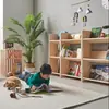 Estante Infantil de Chão Porta Livros Ilustrados Quarto Infantil Estante de Leitura Doméstica Prateleira de Armazenamento para Bebê Estante Pequena Simples de Madeira Maciça