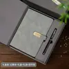 Caderno A5, Estilo Simples de Negócios, Diário de Aparência Sofisticada, Couro Macio, Espessado, com Fivela, Personalizável, Pode Ser Impresso com Logo