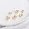 Chapado en Oro de 14K Electroplateado Zircón Colgante Planeta Inteligente Encanto en Forma de Diamante Pendientes Pulsera Joyería Colgante Hecho a Mano DIY