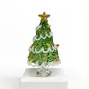 Árbol de Navidad de Vidrio Soplado a Mano de 8.5 cm Zibo Manualidades de Vidrio Árbol de Navidad Giratorio Jingdezhen