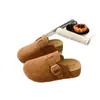 Chinelos Finos com Solado Grosso para Mulheres, Novo Estilo Outono 2025, Estilo Mori Girl Slip-On Sapatos Preguiçosos, Meias-Pantufas Fechadas para Uso Externo