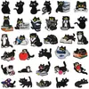 Parche bordado de gatito negro de dibujos animados importado original para planchar en tela, parche de tela bordada para accesorio de ropa DIY