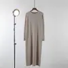 Vestido de Punto Coreano Extra Largo por Encima de la Rodilla para Mujer Otoño e Invierno, Suéter Vestido Base Holgado Estilo Perezoso