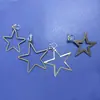 Joias coreanas personalidade exagerada brincos de estrela de cinco pontas grandes pingente clipe de orelha transparente em forma de U invisível