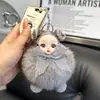Boneca em Forma de Bola Chaveiro de Carro com Pelo de Raposa Real Pingente Acessório para Mochila de Estudante Chaveiro de Pelúcia