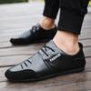 Outono 2025 Novos Sapatos de Couro Masculinos Estilo Coreano Tendência Sapatos Casuais para Dirigir Sapatos Gorro da Moda Masculino Dropshipping