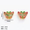 Antigo mudo de ouro esmalte azul através do buraco borboleta talão borboleta amor flor diy colar pulseira jóias acessórios atacado