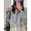 Jaqueta curta estilo coreano com gola alta para mulheres, novo modelo outono 2026, solta e versátil, super estilosa, jaqueta casual para mulheres baixinhas