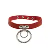 Collar de cuero PU estilo punk europeo y americano con hebilla metálica de doble aro, cadena ancha para la clavícula, accesorio de cuello oscuro de moda Y2K