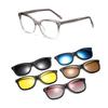 Gafas de sol magnéticas Tr Core con cinco clips polarizados, protección solar portátil para miopía, gafas de sol sencillas, montura Tr90