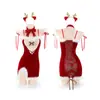 Lindo Reno Ropa Interior Roja Sexy Día de Año Nuevo Navidad Suministros de Camiseta Uniforme Tentación Pasión Encanto Pijama