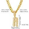 Corrente Cubana Cheia de Diamantes Estilo Hip-Hop Europeu e Americano Pingente de Letra R em Inglês Colar Personalizado Colar Tendência para Homens para Boate