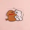 Decoración de Pastel Feliz para San Valentín Qixi Tarjeta Corazón Líneas Perro Acrílico Lazo Cinta Tarjeta Inserto