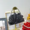 Bolso de Acrílico con Forma de Concha, Moderno y Único, con Cadena de Perlas, Bolso de Mano Brillante, Bolso de Hombro, Bolso Pequeño para Decoración de Fiesta