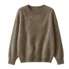 Novedades para Otoño/Invierno 26: Suéter básico de polar con cuello redondo, jersey de polar de cachemira de seda de mora, suéter de lana de corte holgado