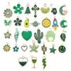 1 Accesorio de Joyería DIY Verde Aleación Esmalte Flor de Cerezo Colgante Llavero Pendientes Accesorios para el Cabello Encanto para Teléfono Venta al por Mayor