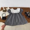 Vestido de una pieza con cuello de muñeca a cuadros para bebé, bordado, para mujer, estilo tesoro, para escalada de pedos, de Ins Summer