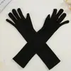 Luvas lisas elásticas de seda de leite para festas de festival, apresentações de dança, decoração de fantasias e uso cerimonial