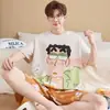Conjunto Elegante de Dos Piezas para Hombre de Verano, Ropa de Casa Nueva de Verano, Pijamas de Tallas Grandes, Pantalones Cortos de Manga Corta de Algodón Puro, Verano 2026