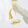 Pendientes minimalistas de gancho para la oreja con forma de lágrima, diseño simple, joyería de nicho de acero de titanio, versátiles y que no se decoloran, venta directa de fábrica