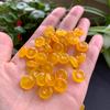 Pingente Fivela Ping An de Jade de Seda Dourado Natural Jade Branco Jade Dongling Contas de Ábaco Acessórios para Joias DIY