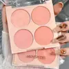 MINSHZEE mingxizhi rubor de cuatro colores blanco Natural nude color de maquillaje plateado de reparación morado de barbilla Rouge