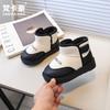Botas de Neve para Meninas Inverno 2025 Novo Estilo Coreano Sapatos de Algodão Espessados Forrados com Fleece para Crianças I Sapatos para Meninos Pequenos Botas Curtas
