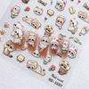 Camuflaje 5D repujado retro oso Maillard pegatina de uñas niña rosa lindo fresa conejito gato pegatina de uñas