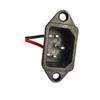 Conector de Alimentação Vertical Macho e Fêmea de Três Pinos com Cabo, Porta de Carregamento Quadrada de 3 Furos de Ferro para Scooters Elétricas