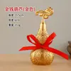 Calabaza de cobre con adornos de ratán, calabaza de dinero de latón, calabaza de tapa abierta auspiciosa, adornos para el hogar, artesanías al por mayor