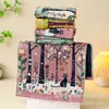 Toalla de gasa de algodón puro de cuatro capas, absorbente y de secado rápido, con un diseño jacquard de patrón de jungla, una linda toalla de baño para mujer, estilo nuevo