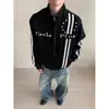 Nueva Sudadera tipo Cárdigan Chaqueta Deportiva Holgada Estilo Americano con Diseño Bordado de Doble Raya para Hombre, Colección Primavera y Otoño 2026