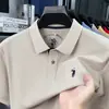 Camiseta de Manga Corta para Hombre Paul Brand de Algodón Mercerizado 100% para Verano Solapa Algodón Puro Polo de Alta Gama para Hombre