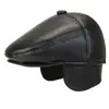 Gorra Forward para Hombre de Mediana Edad y Ancianos, Engrosada y Cálida, Protectora de Orejas, Hebilla Grande, Gorra tipo pico para Papá y Abuelo, Estilo Nacional Retro