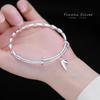 2024 999 Chapado en Bambú Seguro Pulsera de Bambú para Mujer Nueva Empuje-Tire Sólido Nueva Chinoiserie Cobre Plateado Pulsera de Moda