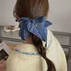 Novo lenço quadrado estilo coreano para cabelo, elástico de cabelo estiloso, faixa elástica para tranças, acessório de cabelo scrunchie estilo floresta para meninas