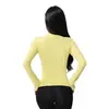 Nueva chaqueta deportiva de cuello alto para mujer, prenda de yoga de manga larga en color piel para otoño e invierno, top ajustado para correr y fitness.