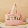 Nueva Bolsa de Tocador de Maquillaje Visual de Gran Capacidad Impermeable Bolsa de Baño para Natación Bolso de Mano de PVC Bolso de Mano de PU para Cosméticos