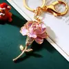 Chaveiro de Flor Rosa de Corda Trançada para Carro de Mulheres, Argola de Chaveiro Pingente de Bolsa de Metal, Presente Criativo Atacado Aliexpress