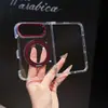 Adecuado para iPhone Duo: Funda de teléfono magnética transparente plegable con soporte giratorio, que ofrece protección premium contra caídas