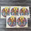 Thangka Xizang Nepal Thangka Puro Pintado à Mão Oito Protetores do Zodíaco Bodhisattva Manjushri Núcleo de Cartão 3,5