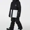 Novo traje de esqui infantil para meninos e meninas, traje de esqui infantil espesso e quente para áreas externas e à prova d'água