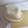 Gorro Cálido de Invierno para Niños Color Sólido Lana de Alpaca Británica Sombrero de Pescador Celebridad de Internet Versátil Moda Dobladillo Sombrero de Cubo