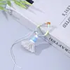 Colgante de borla de hilo de algodón con cielo estrellado, anillo DIY, colgante para llavero, brocado de colores, correa para teléfono, accesorios hechos a mano, venta al por mayor