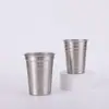 Taza de cerveza de acero inoxidable para exteriores, taza de cerveza portátil de una sola capa con borde enrollado para acampar, adecuada para barbacoas, picnics y fiestas; duradero y resistente a la rotura