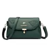Bolsas para Mujer Transfronterizas Estilo Nuevo Versátil Piel Suave Repujada Bolso de Hombro para Señoras de Mediana Edad Bolso Cruzado Venta al por Mayor