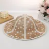 Chapéu de Sol de Palha Dobrável Portátil Moda Verão Exterior Proteção Solar Bolinhas Chapéu de Sol Casual Chapéu de Pesca Feminino