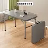 Mesa plegable ligera sin instalación, mesa de comedor portátil para el hogar, mesa rectangular simple de plástico para puesto exterior