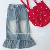Pantalones Vaqueros Rectos con Volantes Estilo Coreano para Niñas 2026 Pantalones Casuales de Campana